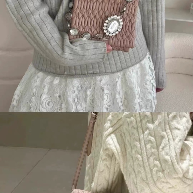 MiuMiu 缪缪 粉色小羊皮经典褶皱宝石单肩包斜挎包-8