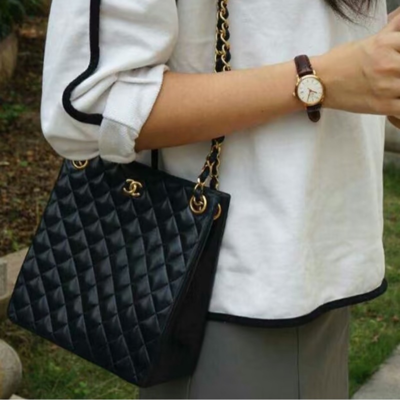 Chanel 中古黑金托特包｜單肩包｜斜揹包-1