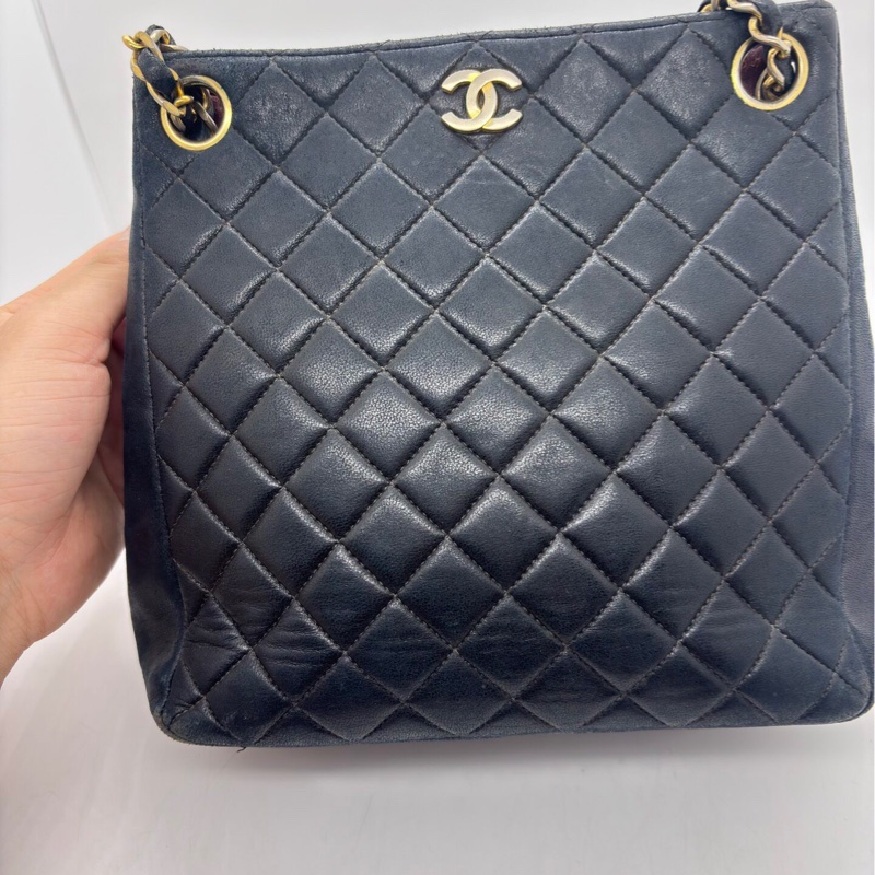 【復古有氣質✨全網最低價】Chanel 中古黑金托特包｜單肩包｜斜揹包-12