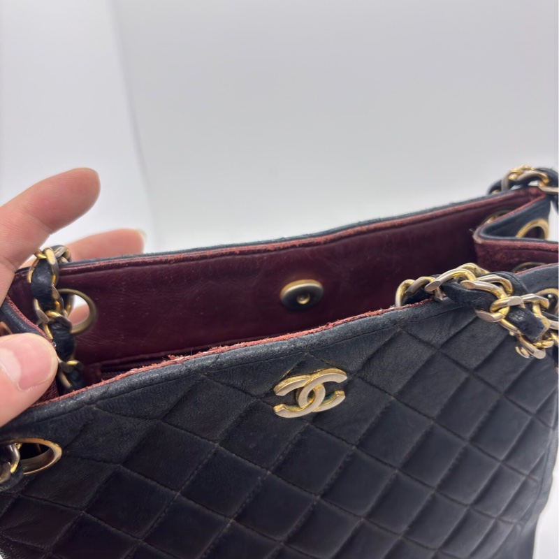 【復古有氣質✨全網最低價】Chanel 中古黑金托特包｜單肩包｜斜揹包-13