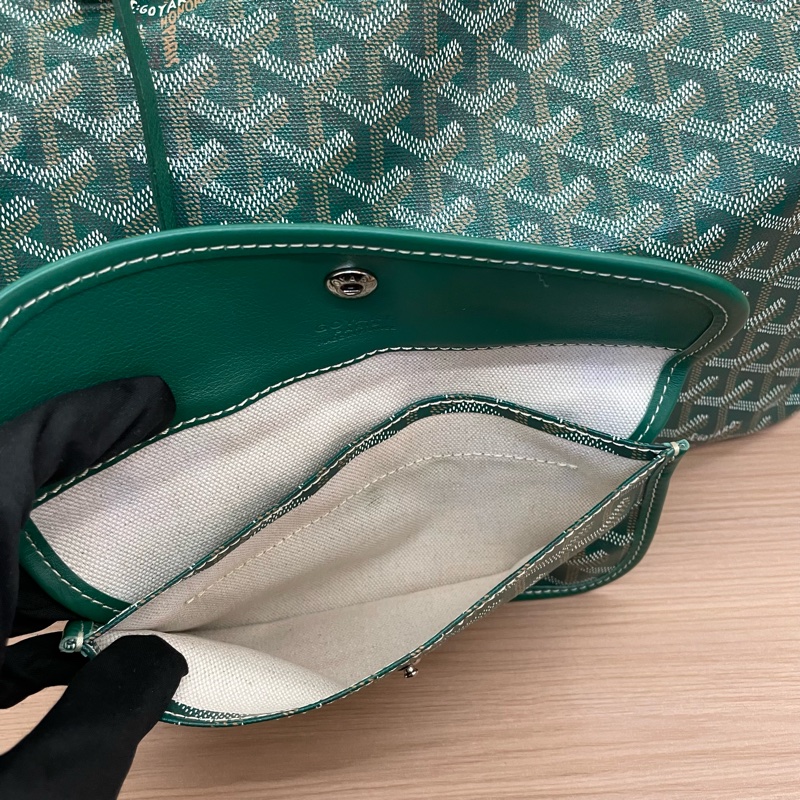 NO:C22 Goyard戈雅綠色TOTE子母包 2017年 单肩腋下包 尺寸底長34*高27* 有塵袋 無盒子-6