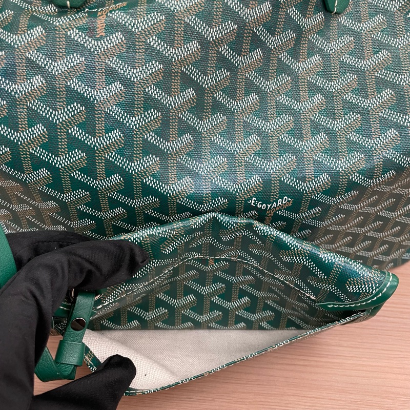 NO:C22 Goyard戈雅綠色TOTE子母包 2017年 单肩腋下包 尺寸底長34*高27* 有塵袋 無盒子-7