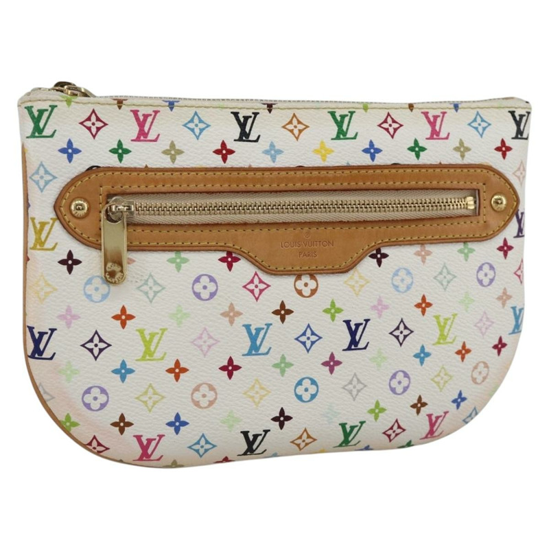 【日本直送】路易威登 Monogram Multicolor Pochette GM 手拿包 白色 M60027 正品 YKZ490A-0