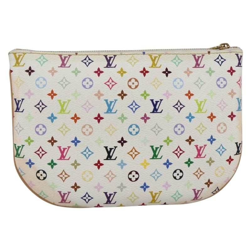 【日本直送】路易威登 Monogram Multicolor Pochette GM 手拿包 白色 M60027 正品 YKZ490A-1