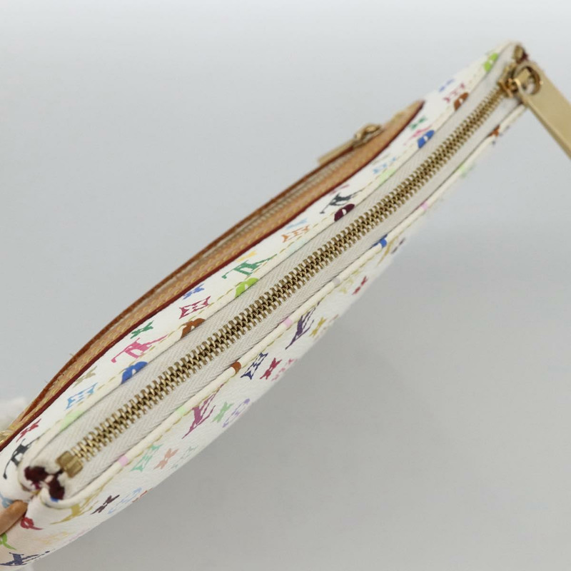 【日本直送】路易威登 Monogram Multicolor Pochette GM 手拿包 白色 M60027 正品 YKZ490A-4