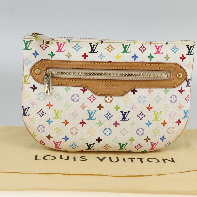 【日本直送】路易威登 Monogram Multicolor Pochette GM 手拿包 白色 M60027 正品 YKZ490A-11