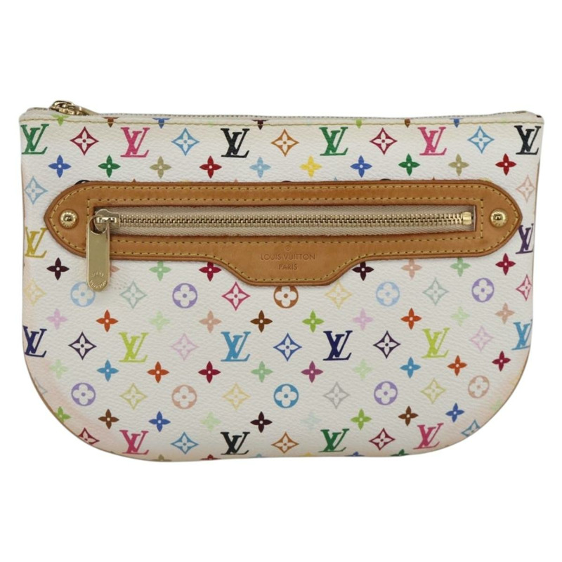 【日本直送】路易威登 Monogram Multicolor Pochette GM 手拿包 白色 M60027 正品 YKZ490A-12