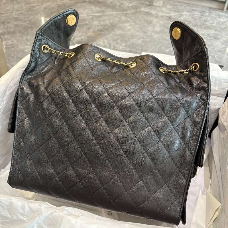 *SHIHNA名牌精品* CHANEL 25 Hobo 中號 粒紋牛皮金logo肩背包-4