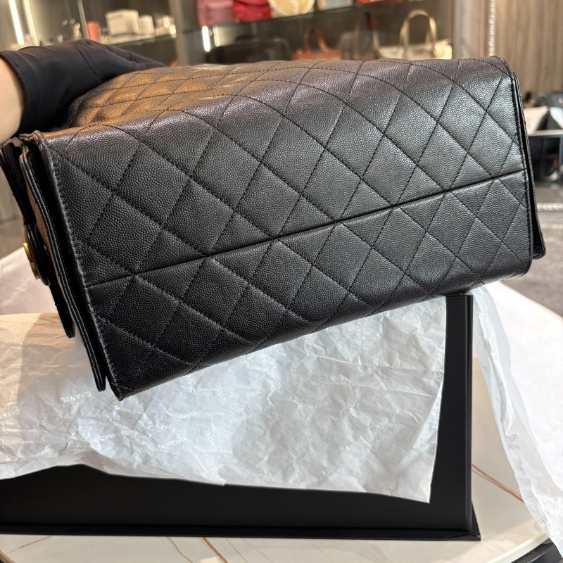 *SHIHNA名牌精品* CHANEL 25 Hobo 中號 粒紋牛皮金logo肩背包-6