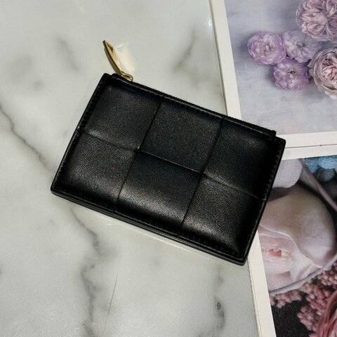 BV編織一字拉鍊卡包