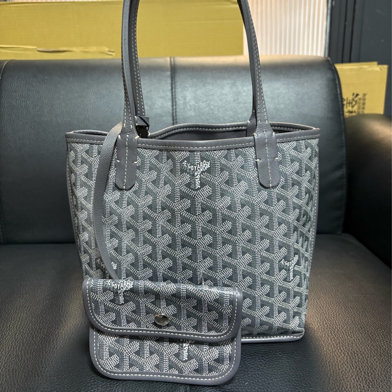 Goyard 灰色Anjou雙面Mini Tote-0