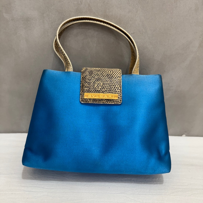 BVLGARI 寶格麗 絲綢緞面肩背包 中古 二手 vintage-5