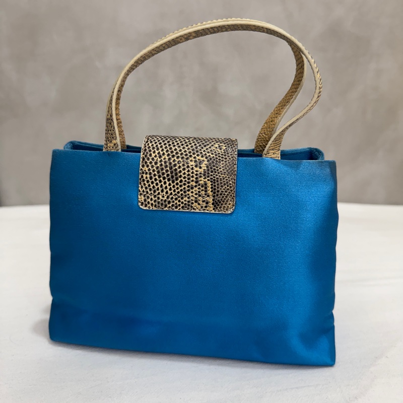 BVLGARI 寶格麗 絲綢緞面肩背包 中古 二手 vintage-7