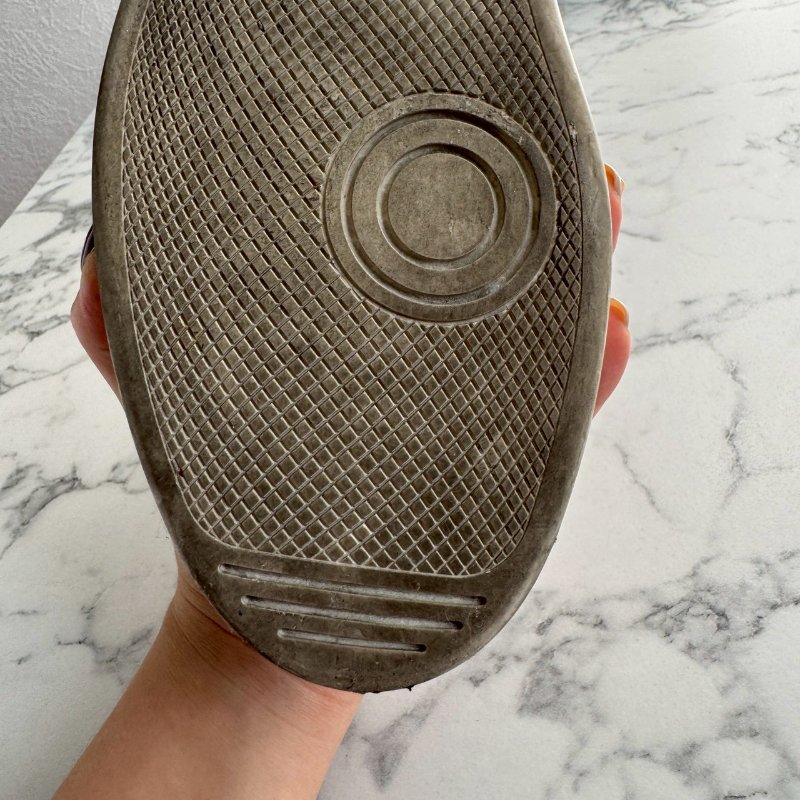 💥百搭必買款💖GUCCI 紅綠蜜蜂織帶白色滿鑽板鞋 37.5-23