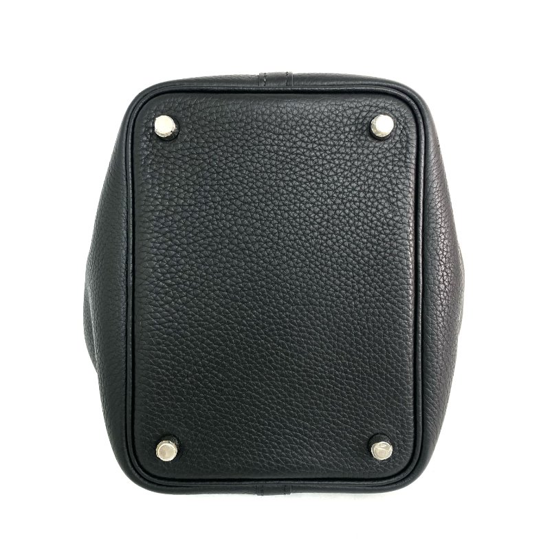 △ Hermes 愛馬仕 89 Noir Clemence Calfskin Palladium Plated Metal Picotin 18 Hand Bag Stamp D 黑色粒紋小牛皮鍍鈀金屬手袋D刻 - 267005785-5