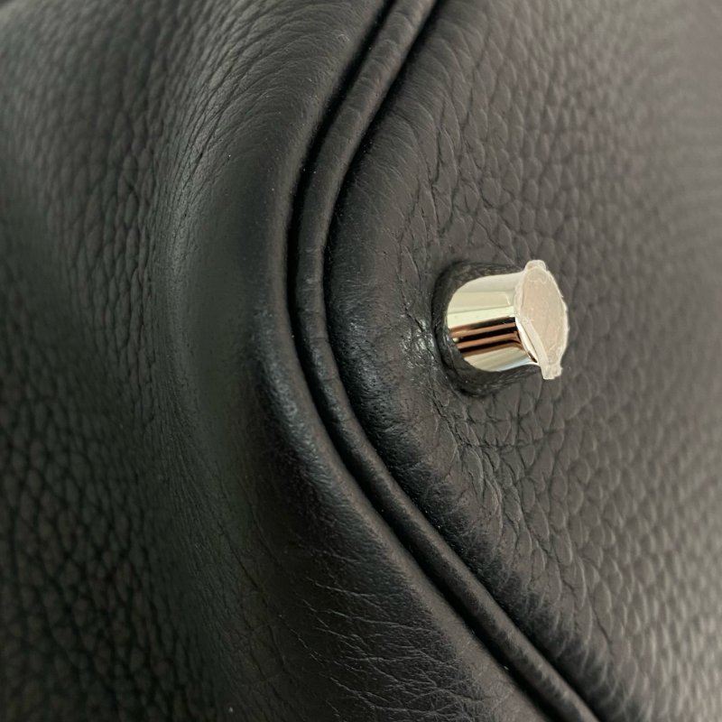 △ Hermes 愛馬仕 89 Noir Clemence Calfskin Palladium Plated Metal Picotin 18 Hand Bag Stamp D 黑色粒紋小牛皮鍍鈀金屬手袋D刻 - 267005785-6