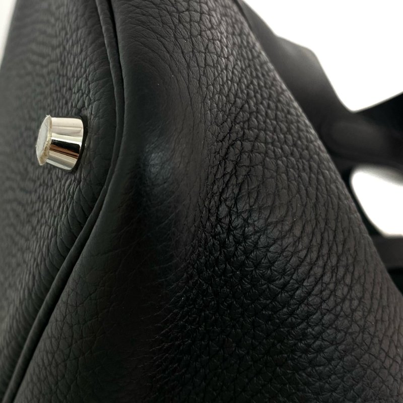 △ Hermes 愛馬仕 89 Noir Clemence Calfskin Palladium Plated Metal Picotin 18 Hand Bag Stamp D 黑色粒紋小牛皮鍍鈀金屬手袋D刻 - 267005785-9
