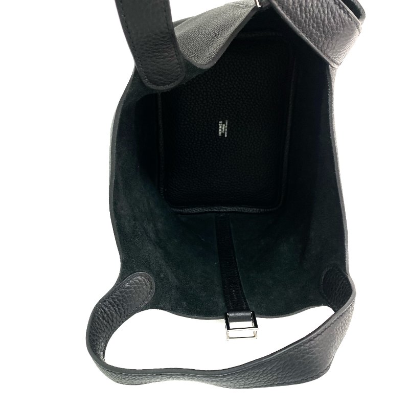 △ Hermes 愛馬仕 89 Noir Clemence Calfskin Palladium Plated Metal Picotin 18 Hand Bag Stamp D 黑色粒紋小牛皮鍍鈀金屬手袋D刻 - 267005785-11