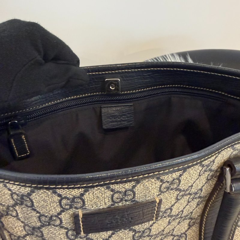 GUCCI 黑色老花托特包-5