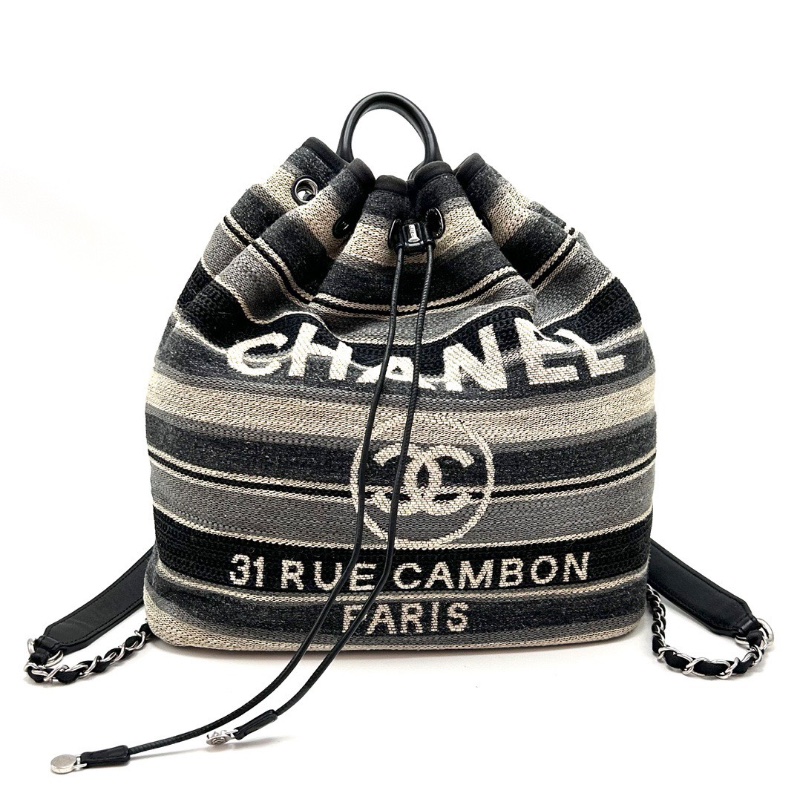 CHANEL沙灘抽繩後背包29*31*12 98新配件塵袋-1