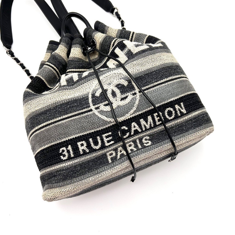 CHANEL沙灘抽繩後背包29*31*12 98新配件塵袋-3