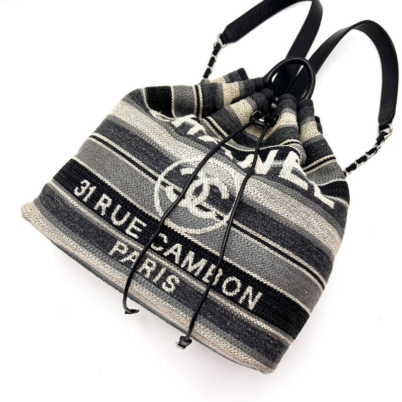 CHANEL沙灘抽繩後背包29*31*12 98新配件塵袋-5