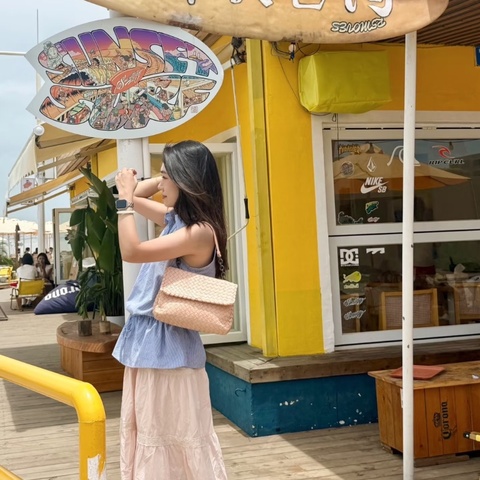 BV 粉色經典編織oIimpia手提腋下包29*20*10 98新配件塵袋