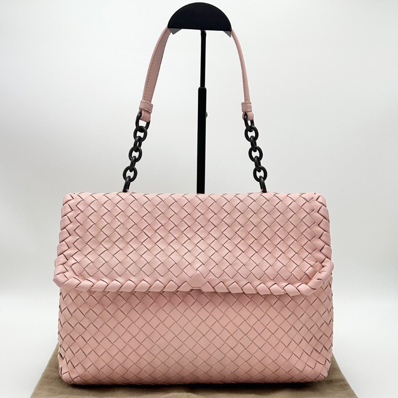 BV 粉色經典編織oIimpia手提腋下包29*20*10 98新配件塵袋-1