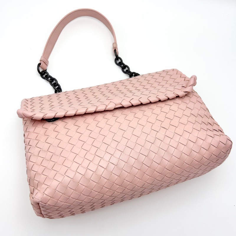 BV 粉色經典編織oIimpia手提腋下包29*20*10 98新配件塵袋-3