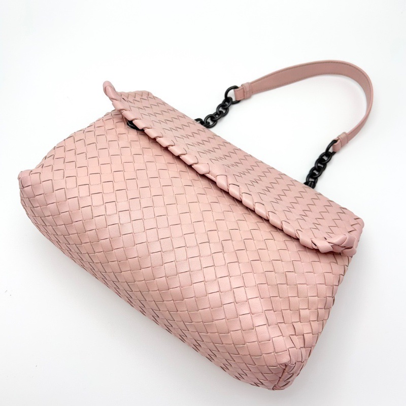 BV 粉色經典編織oIimpia手提腋下包29*20*10 98新配件塵袋-5