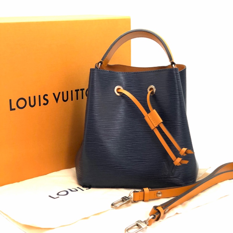 LV 藍色拼橘水波紋水桶手提肩背包20*21*13 98新配件盒子塵袋-2