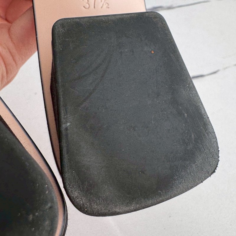 😍超級美還好穿😍RV 黑色方形亮鑽低跟涼鞋37.5-12