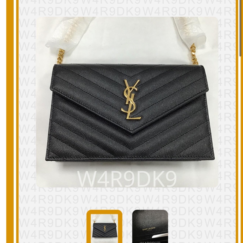 YSL 聖羅蘭 YAL小款19CM WOC 魚子醬皮革金色-1