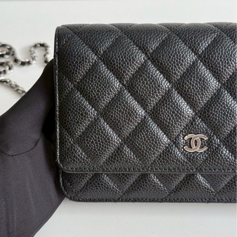 99新🆕 全配有購證🙌🏻 保卡款 Chanel Classic WOC 黑色銀釦-6