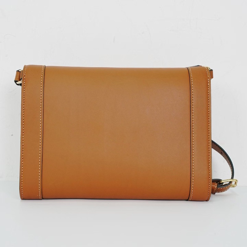 CELINE 凱旋門金色鎖扣 信封包 焦糖色21*16 99新配件塵袋-7