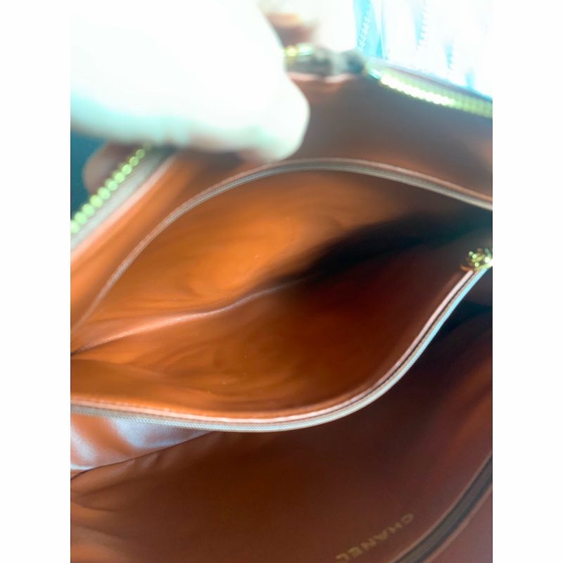 香奈兒金球托特包 魚子醬 焦糖色 大CC Logo 肩背包 腋下包 香奈兒 黑色牛皮 中古包 二手包  古董包 Vintage chanel brown caviar gold ball shoulder bag-23