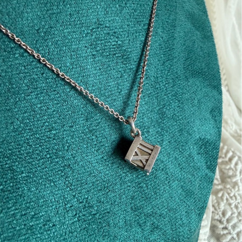 蒂芙尼純銀 頸鏈 項鏈 羅馬數字 立體方塊 Tiffany & Co. Tiffany & Co. Atlas cube pendant necklace in sterling silver純銀項鍊 925-6