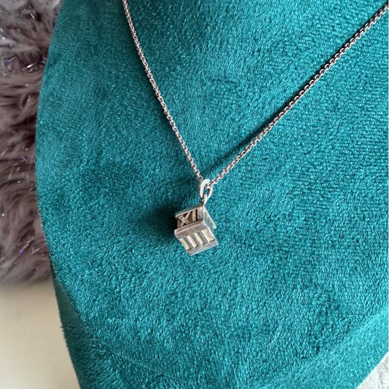 蒂芙尼純銀 頸鏈 項鏈 羅馬數字 立體方塊 Tiffany & Co. Tiffany & Co. Atlas cube pendant necklace in sterling silver純銀項鍊 925-7