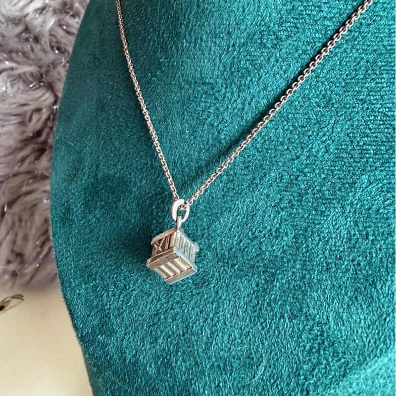 蒂芙尼純銀 頸鏈 項鏈 羅馬數字 立體方塊 Tiffany & Co. Tiffany & Co. Atlas cube pendant necklace in sterling silver純銀項鍊 925-9