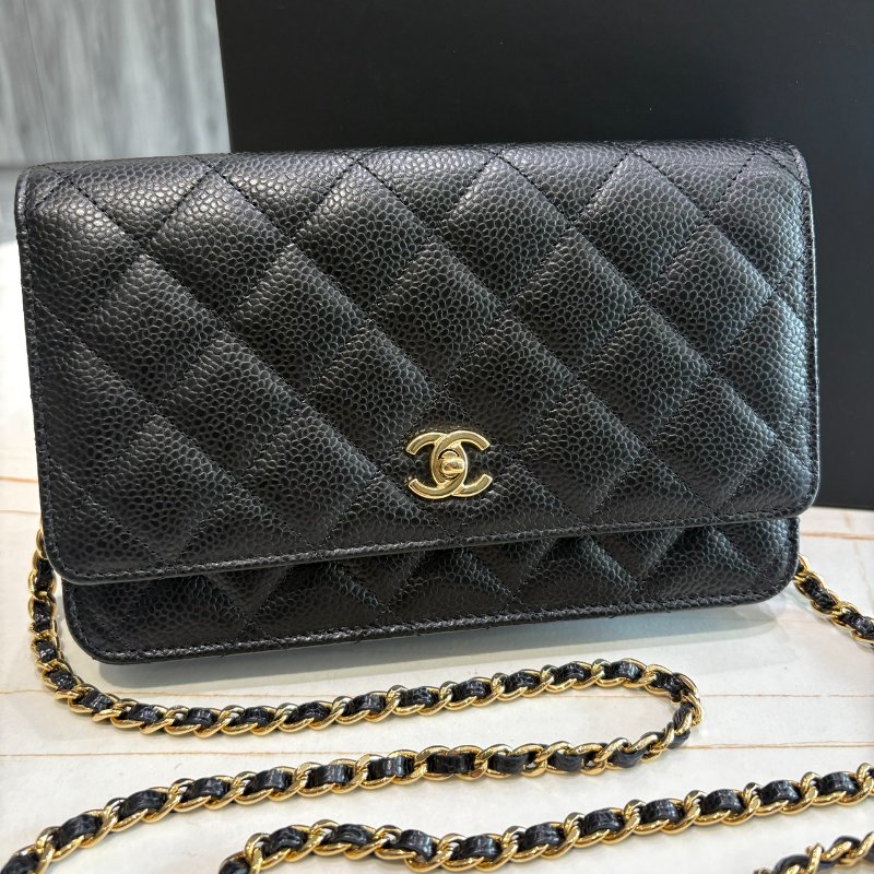 *SHIHNA名牌精品* CHANEL 黑金 書包釦 WOC鏈包-0