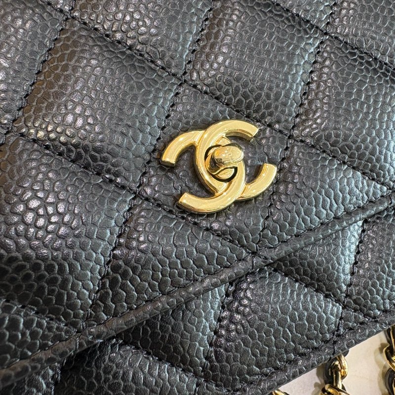 *SHIHNA名牌精品* CHANEL 黑金 書包釦 WOC鏈包-1