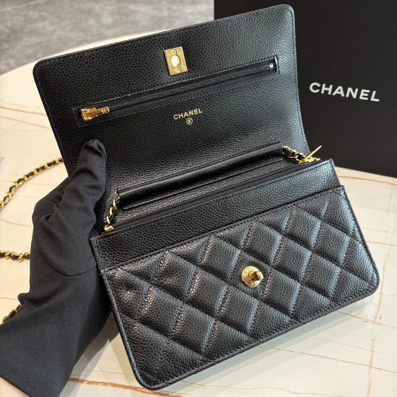 *SHIHNA名牌精品* CHANEL 黑金 書包釦 WOC鏈包-5