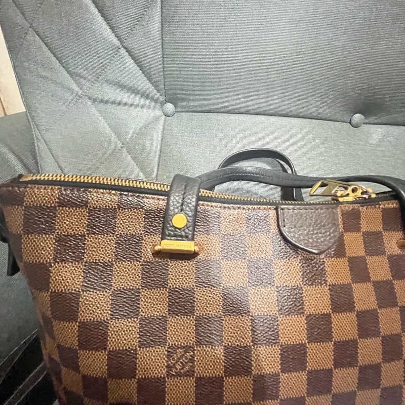 LOUIS VUITTON LV 路易威登 棕色 棋盤格 塗層帆布 Hyde Park 兩用包-6