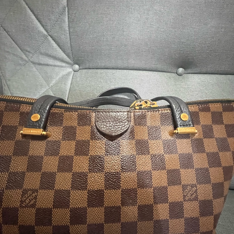LOUIS VUITTON LV 路易威登 棕色 棋盤格 塗層帆布 Hyde Park 兩用包-8