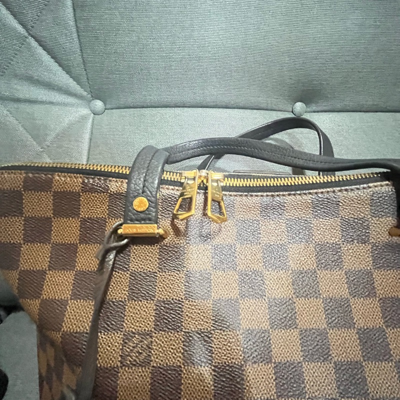 LOUIS VUITTON LV 路易威登 棕色 棋盤格 塗層帆布 Hyde Park 兩用包-10