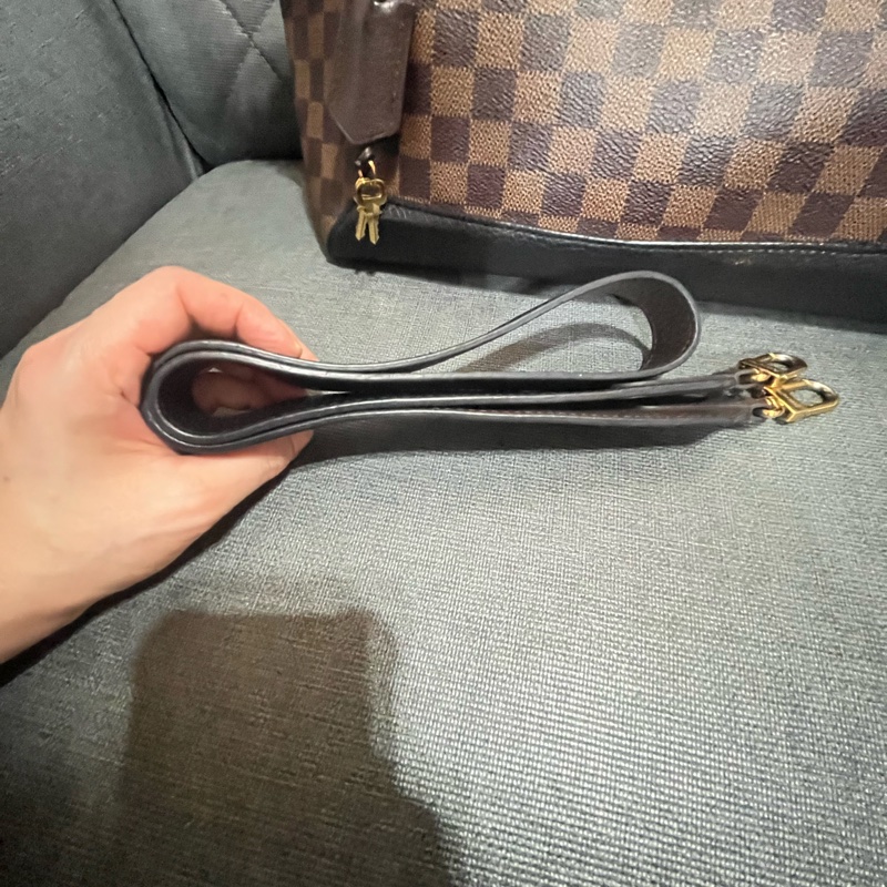 LOUIS VUITTON LV 路易威登 棕色 棋盤格 塗層帆布 Hyde Park 兩用包-11