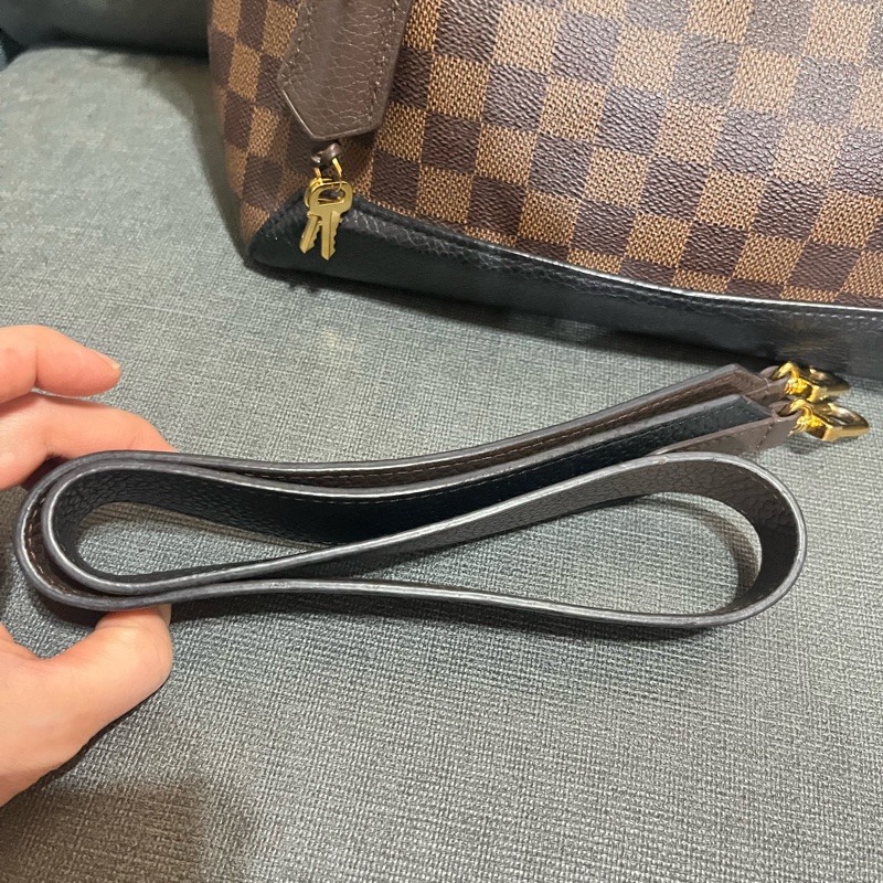 LOUIS VUITTON LV 路易威登 棕色 棋盤格 塗層帆布 Hyde Park 兩用包-12