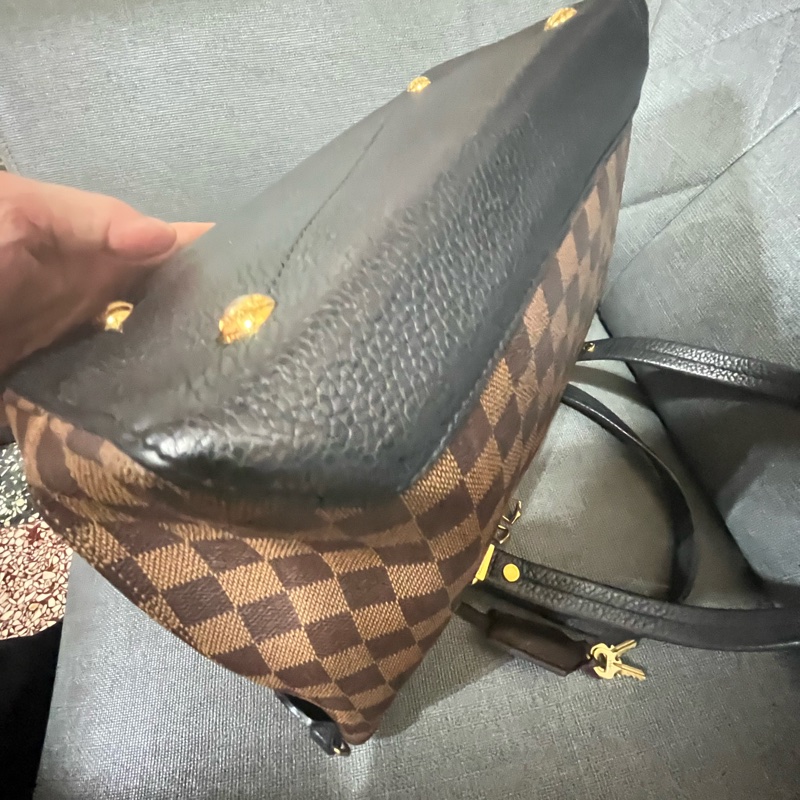 LOUIS VUITTON LV 路易威登 棕色 棋盤格 塗層帆布 Hyde Park 兩用包-19