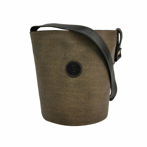 Fendi牛皮拼色雙F圓標logo單肩包斜挎包