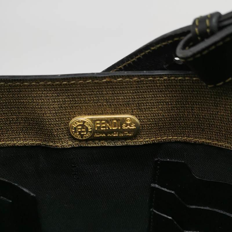 Fendi牛皮拼色雙F圓標logo單肩包斜挎包-7